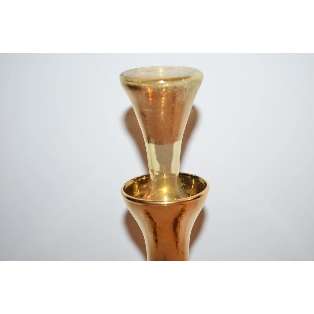 Vtg Murano Venetian Art Glass Decanter Cordial Glass set gold Barware flaws‎
